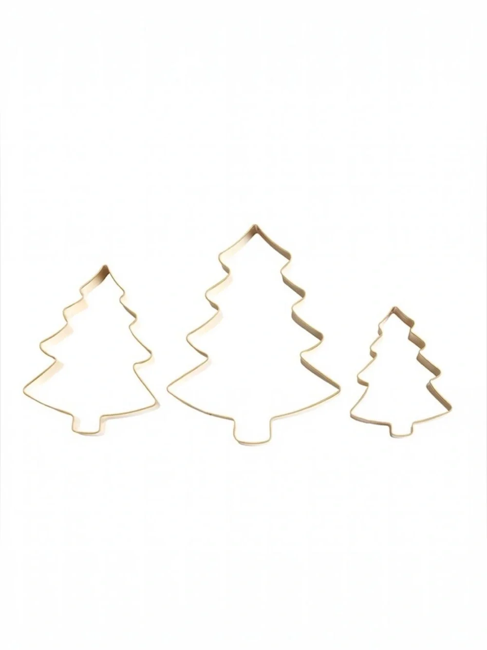 Creative Co-Op Gold Christmas Tree Cookie Cutters - Set of 3